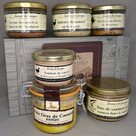 Coffret 100% authentique festif et foie gras 180g