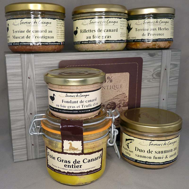 Coffret 100% authentique festif et foie gras 180g
